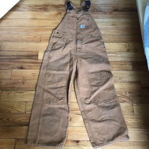 youth carhartt canvas duck bib overalls S XS